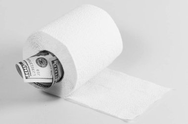 Amerikan Doları bill ve tuvalet kağıdı, kavram kaydetme