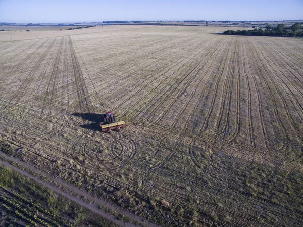 Luchtfoto Van Tractor Seeder Directe Inzaai Regio Pampa Argentinië — Stockfoto