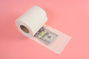Amerikan Doları bill ve tuvalet kağıdı, kavram kaydetme
