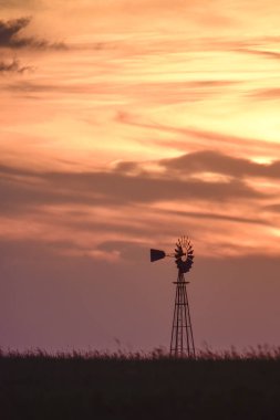 Fırıldak günbatımı, Pampa, Patagonia, Arjantin ile manzara