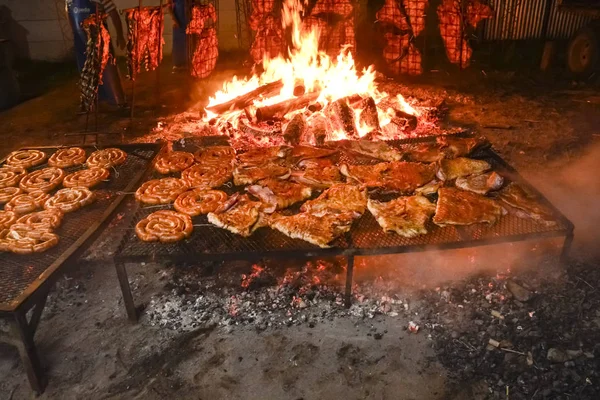 Traditional Argentine asado, La Pampa, Argentina