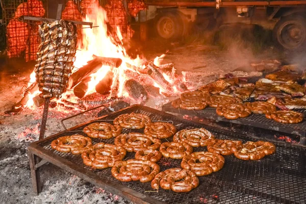 Grillezett Chorizo Kolbász Pampa Argentína — Stock Fotó