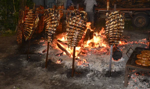 Costillas Vaca Barbacoa Asado Tradicional Argentino —  Fotos de Stock