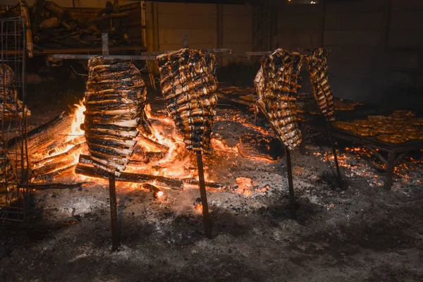 Barbecue Tehén Bordázat Hagyományos Argentin Sült — Stock Fotó