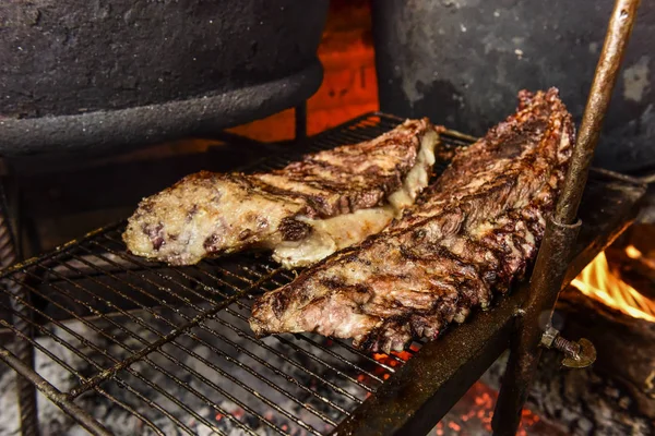 Sertésborda Barbecue Patagónia Argentína — Stock Fotó