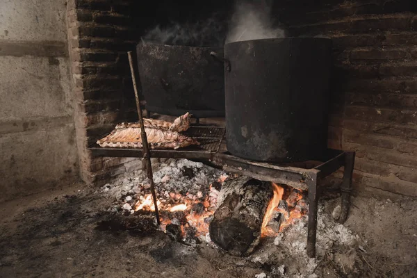 Rustykalny Piec Tradycyjna Kuchnia Argentyńska Patagonia — Zdjęcie stockowe