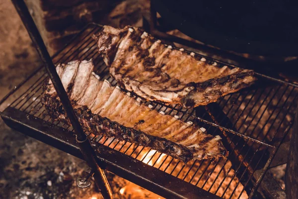 Sertésborda Barbecue Patagónia Argentína — Stock Fotó