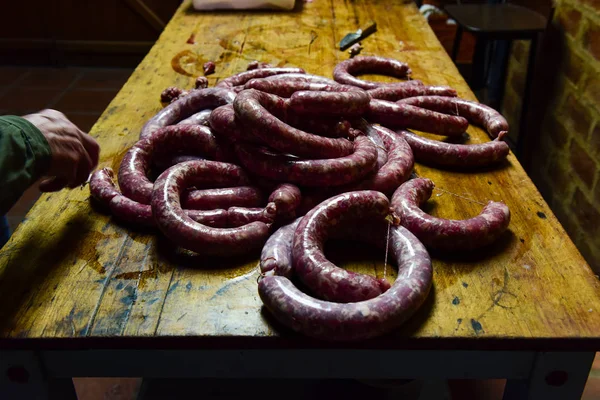 Homemade sausages, traditional cuisine, Argentina