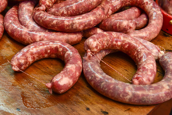 Homemade sausages, traditional cuisine, Argentina
