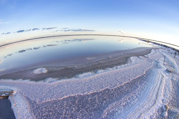 Salt Lagoon Dunaliella Salina Coloration Pampa Аргентина — стоковое фото