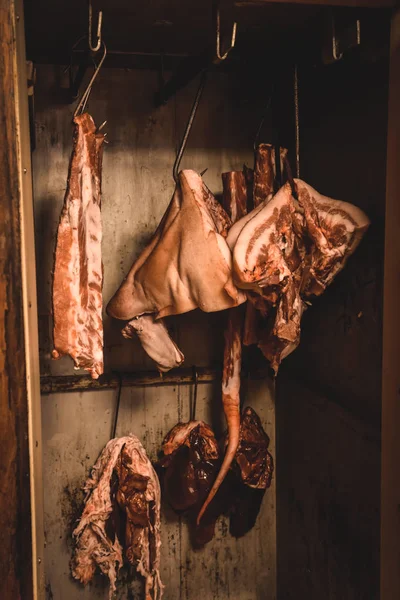 Preparación Carne Hecha Mano Tradición Argentina Pampa — Foto de Stock