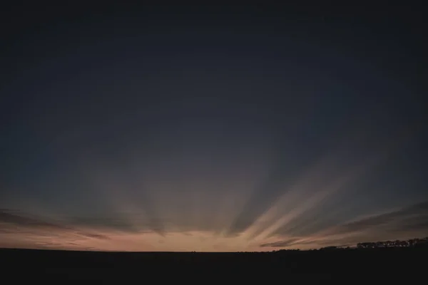 Zonnestralen Bij Zonsondergang Patagonië Argentinië — Stockfoto