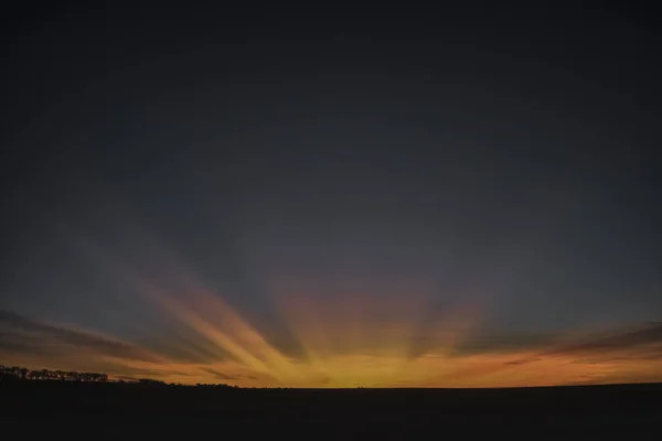 Sonnenstrahlen Bei Sonnenuntergang Patagonien Argentinien — Stockfoto