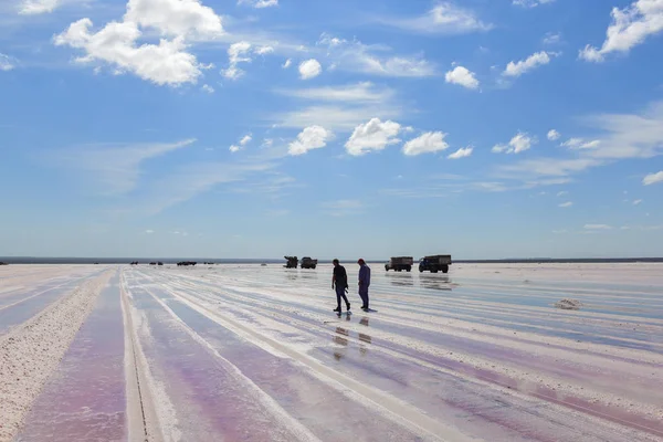 Laguna Salada Preparada Para Extraer Sal Cruda Industria Minera — Foto de Stock
