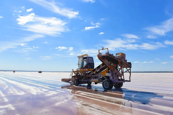 Cosechando Sal Una Laguna Salada Pampa Argentina — Foto de Stock