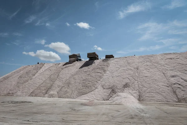 Salty Lagoon Beredd Att Extrahera Salt Gruvindustrin Argentina — Stockfoto