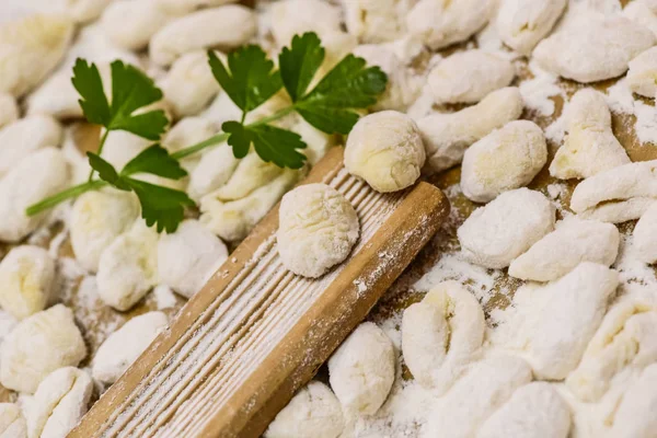 Handmade Gnocchi Table — Stock Photo, Image