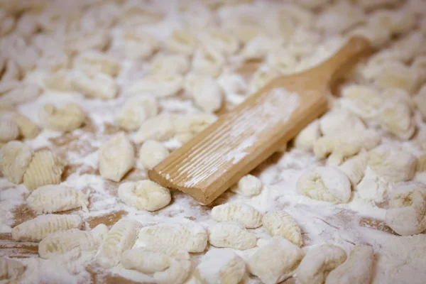 Hands Kneading Dough Gnocchi — Stock Photo, Image