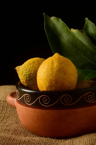 Organic Lemons Harvested Garden Prepared Table — Stock Photo, Image