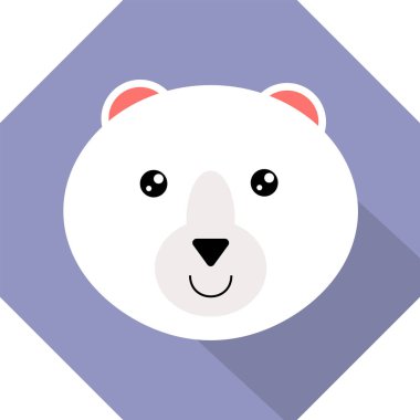 kutup ayısı simgesi düz tasarım baş