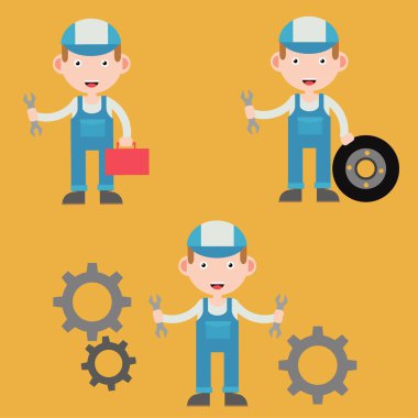 şirin brokoli karakteri ile el düz vektör simge tasarlamak