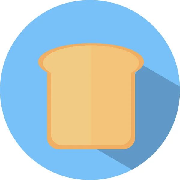 Bread Flat Icon Long Shadow Bread Loaf Icon Sign Icon — Stock Vector