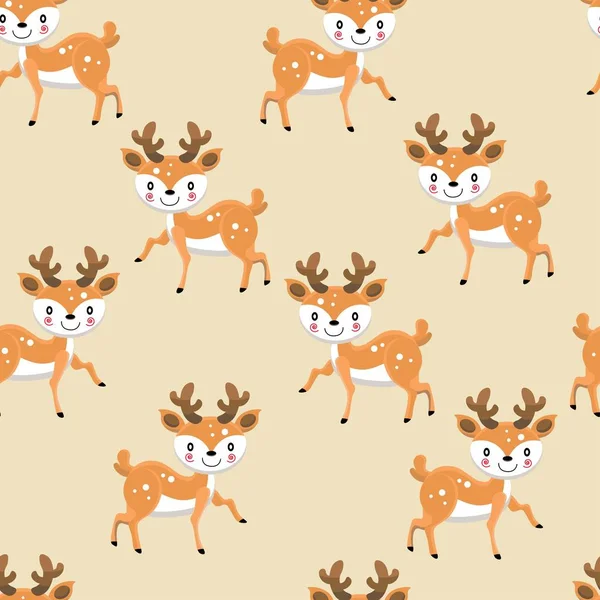 Sevimli çizgi geyik seamless modeli. Renkli vektör çizim kağıt ambalaj kumaş baskı, duvar kağıdı için.