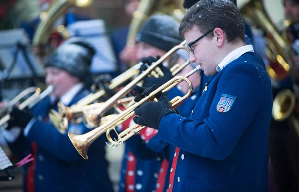 Niederstetten Baden Wunterberg Allemagne Décembre 2017 Marché Noël Traditionnel Orchestre — Photo