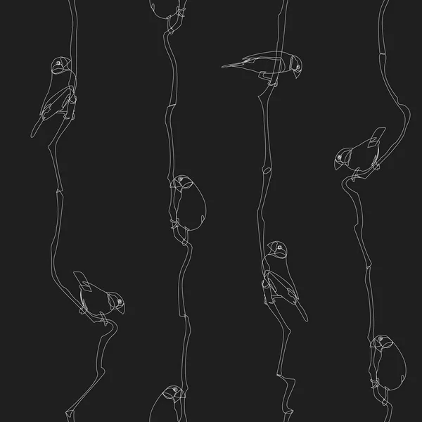 Векторна Ілюстрація Безшовний Візерунок Дрібними Птахами Призначений Текстильних Принтів Шпалер — стоковий вектор
