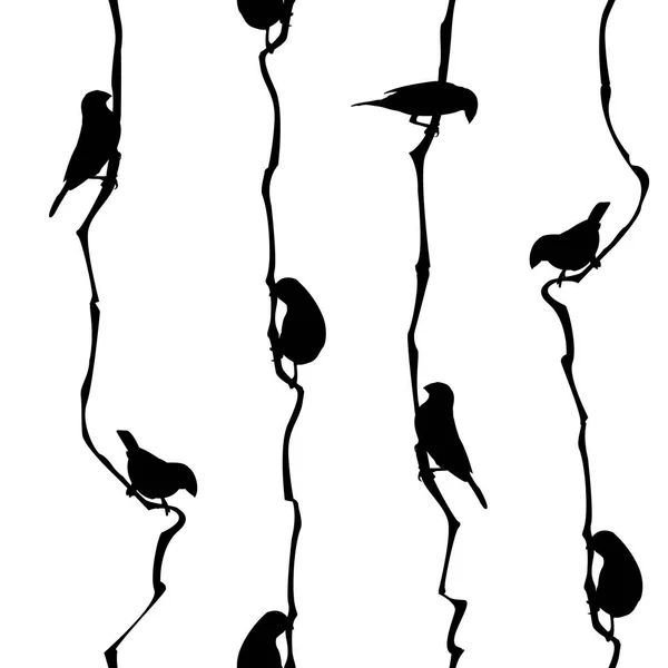 Vektor Illustration Nahtloses Muster Mit Kleinen Vögeln Entwickelt Für Textildrucke — Stockvektor