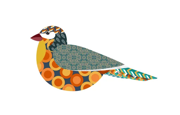 Illustration Vectorielle Oiseau Coloré Mignon Simple — Image vectorielle