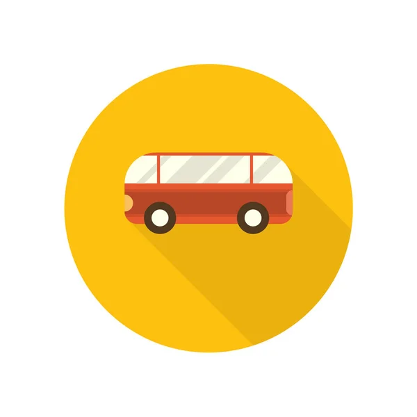 Lapos kivitel kör ikonra a busz. Vektoros illusztráció. — Stock Vector