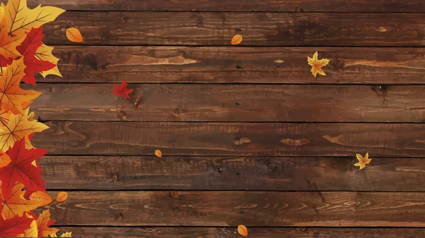 Осенний Фон Текстурированный Деревянный Фон Осенью Желтые Листья — стоковое фото