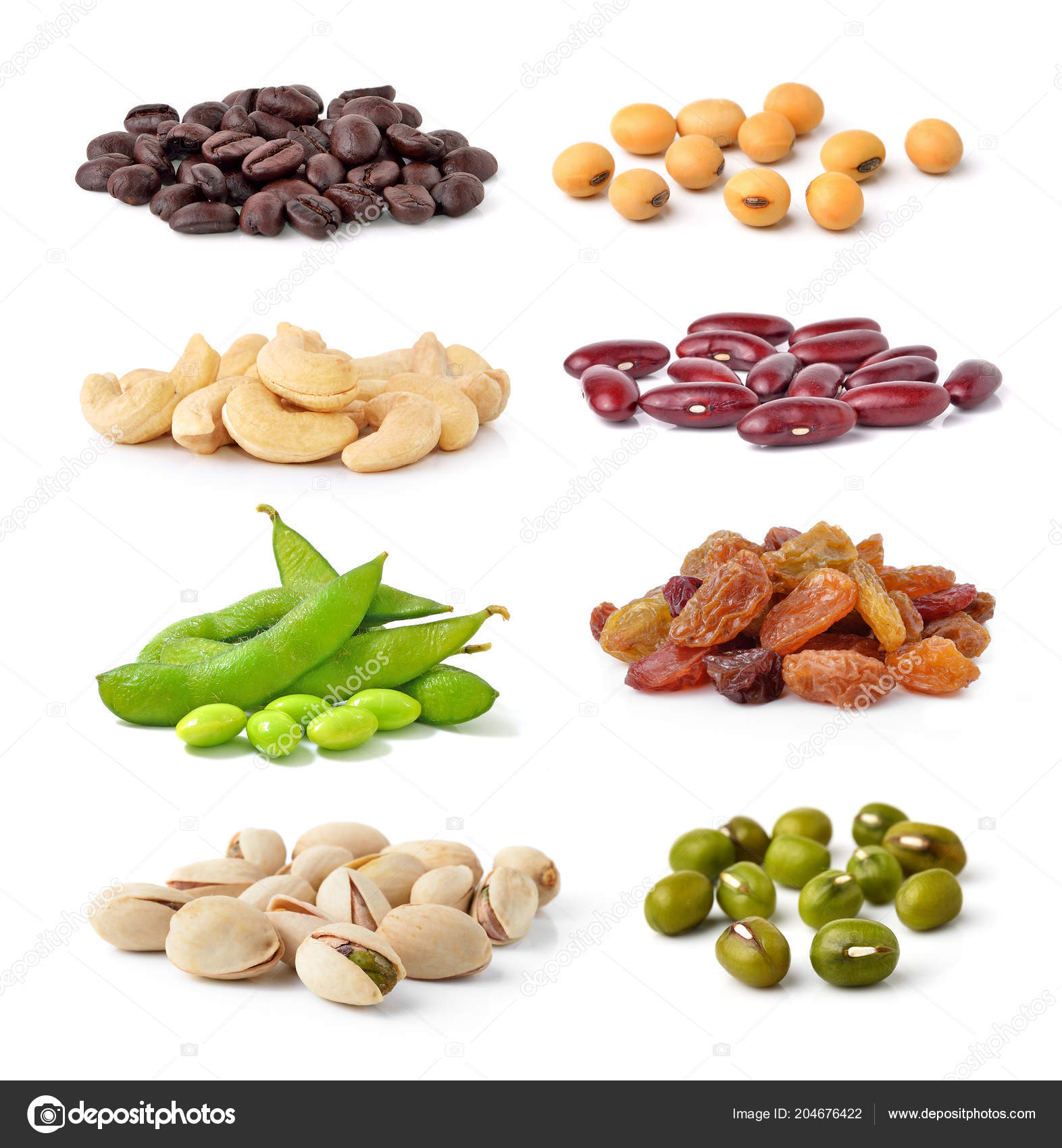 Cashew Nuts Green Beans Soy Beans Coffee Beans Pistachios Kidney Stock