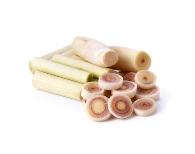 beyaz zemin üzerine taze limon otu