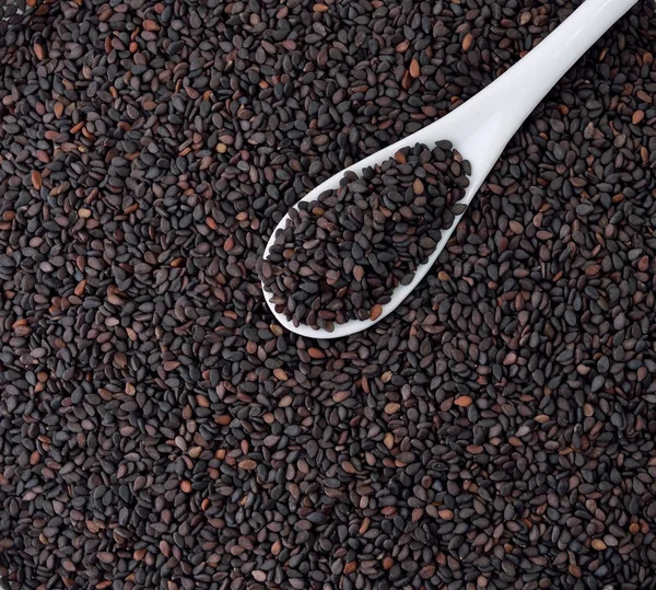 Semillas Sésamo Negro Cereales Agricultura Alimentaria — Foto de Stock