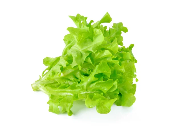 Frische Grüne Salatblätter Isoliert Auf Weiß — Stockfoto