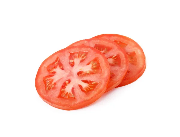Tomatenscheibe Isoliert Auf Weißem Hintergrund — Stockfoto