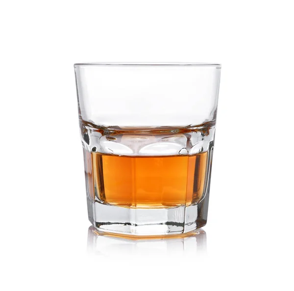 Glass Whisky White Background — Stock Photo, Image