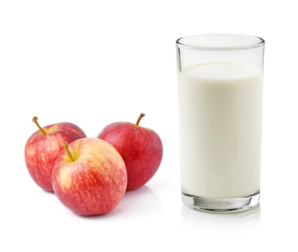 Manzana Leche Aisladas Sobre Fondo Blanco —  Fotos de Stock