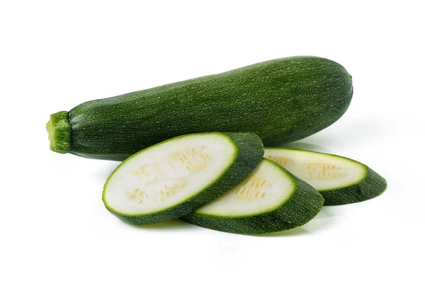 Frische Zucchini Isoliert Auf Weiß — Stockfoto