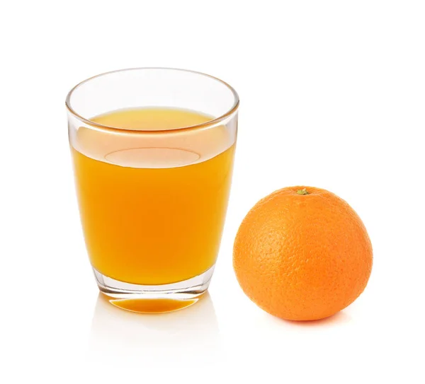 Fruits Jus Orange Frais Isolés Sur Blanc — Photo