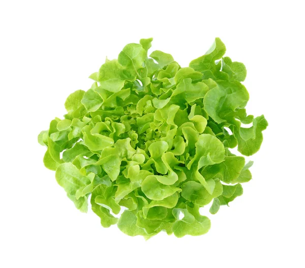 Hojas Lechuga Verde Fresca Aisladas Sobre Blanco — Foto de Stock