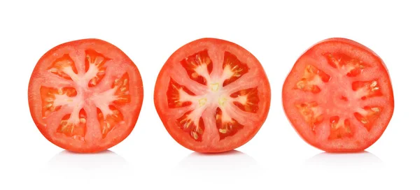 Kawałek Pomidora Izolowany Białym Tle — Zdjęcie stockowe