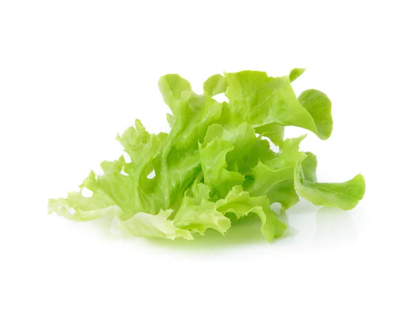 Zöld Levelek Saláta Elszigetelt Fehér Background — Stock Fotó