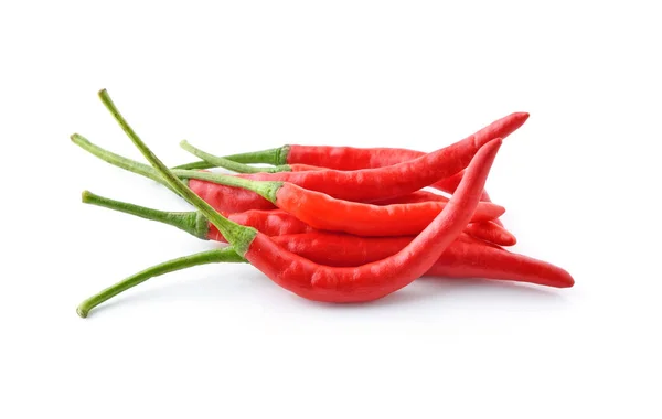 Röd Chili Peppar Isolerad Vit Bakgrund — Stockfoto