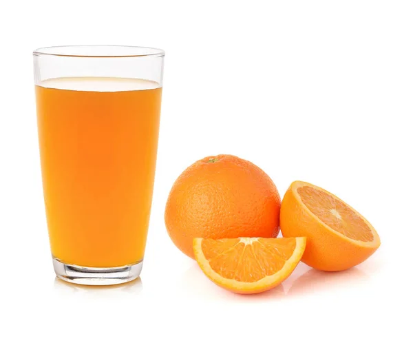 Vers Oranje Fruit Sap Geïsoleerd Wit — Stockfoto