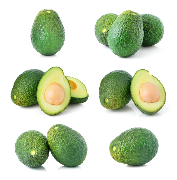 Verse Avocado Geïsoleerd Witte Achtergrond — Stockfoto