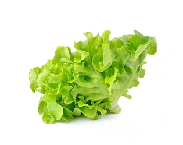 Frische Grüne Salatblätter Isoliert Auf Weiß — Stockfoto