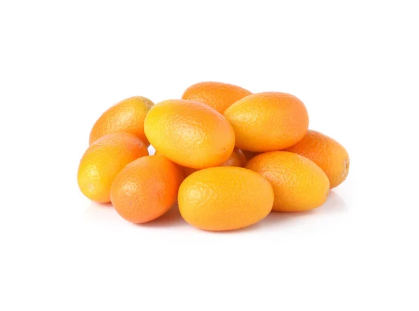 Orange Kumquats Vit Bakgrund — Stockfoto